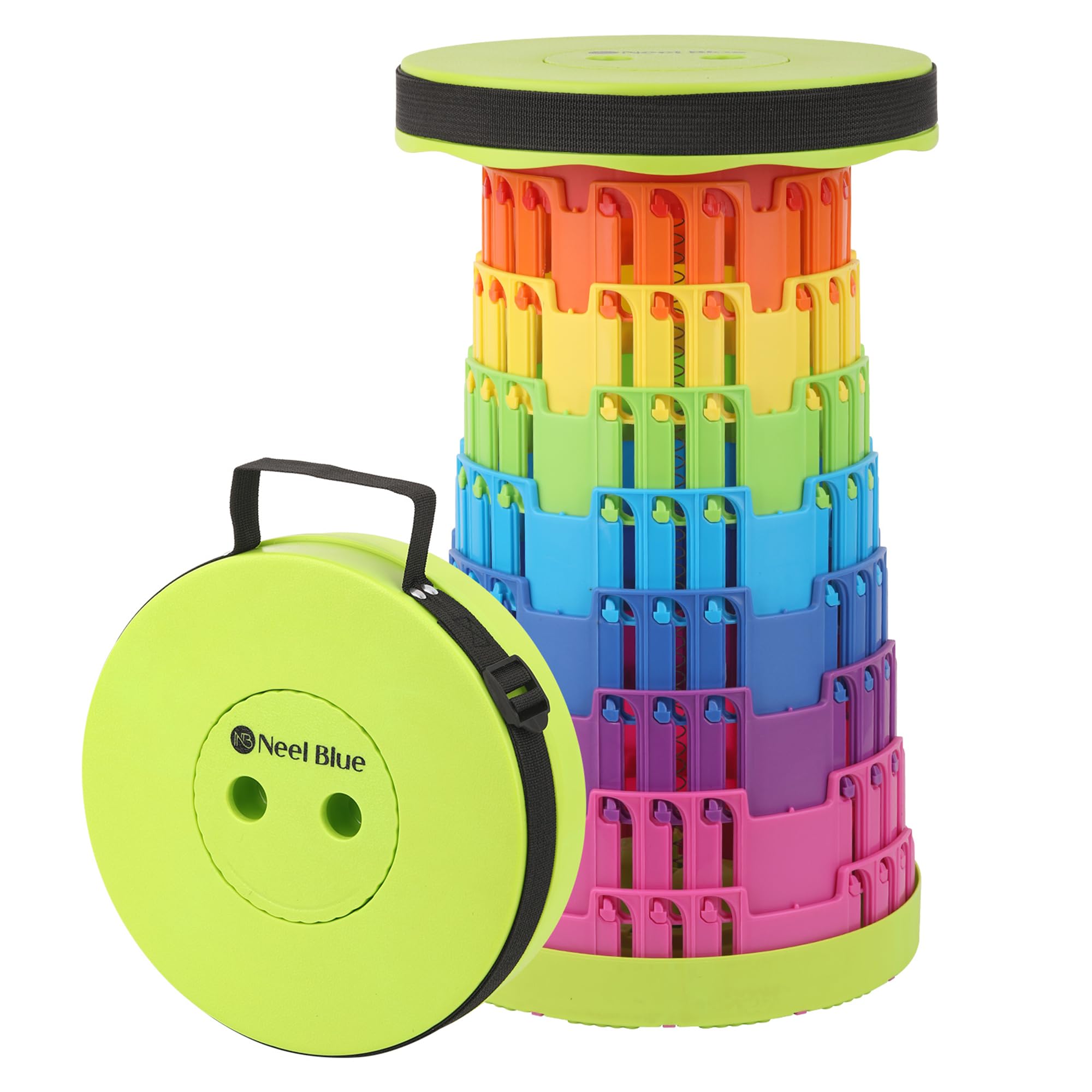 Trimming Shop Portable Folding Stool Lightweight Rainbow Green Retractable Telescopic Collapsible Stool for Camping Fishing Hiking BBQ Outdoors Indoors Kitchen with 200KG Load Capacity — image 1
