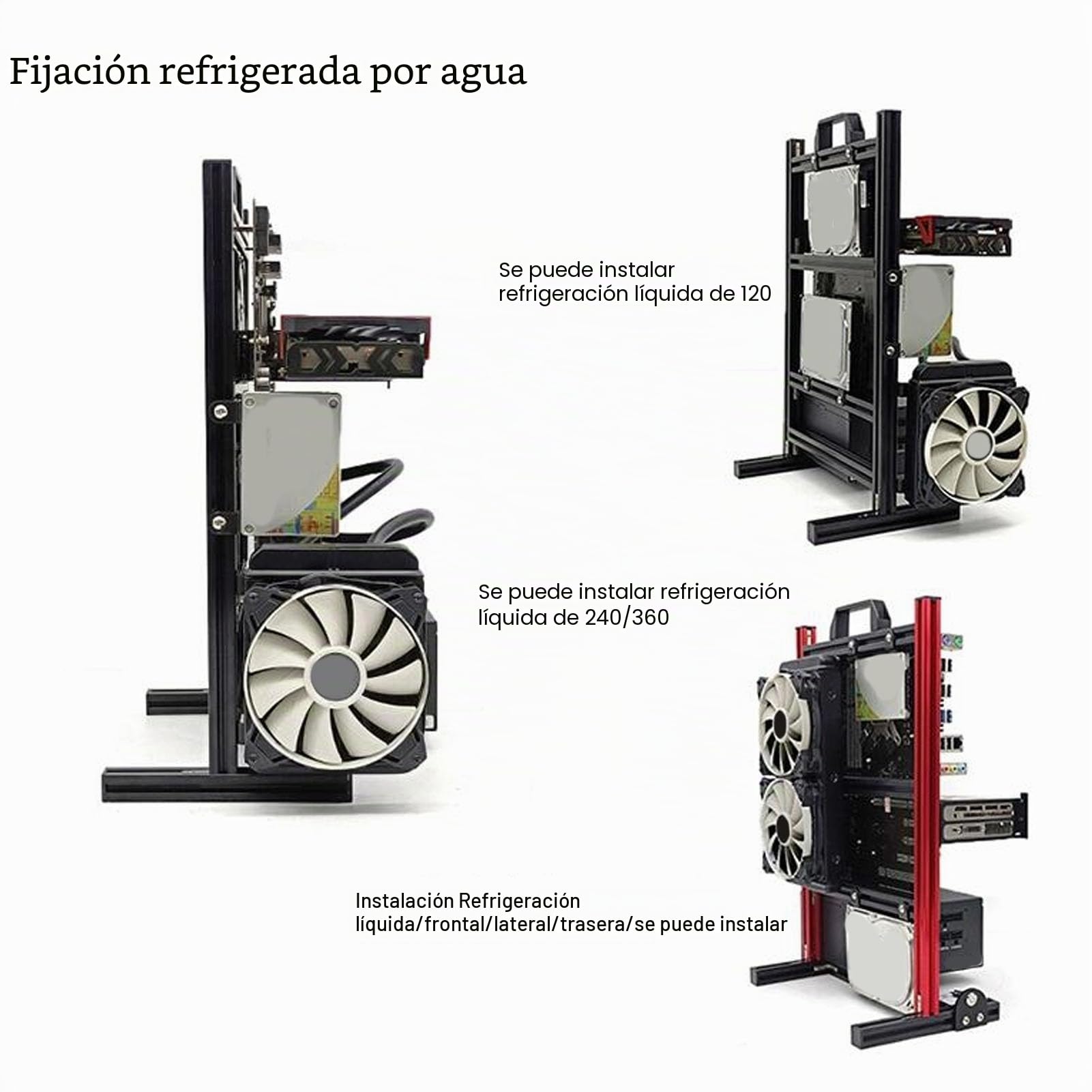 Chasis Abierto ITX, Banco de Pruebas de Bastidor de Chasis con Marco de Aluminio Abierto Vertical, Bastidor de Caja de Placa Base de Computadora DIY para Placas Base