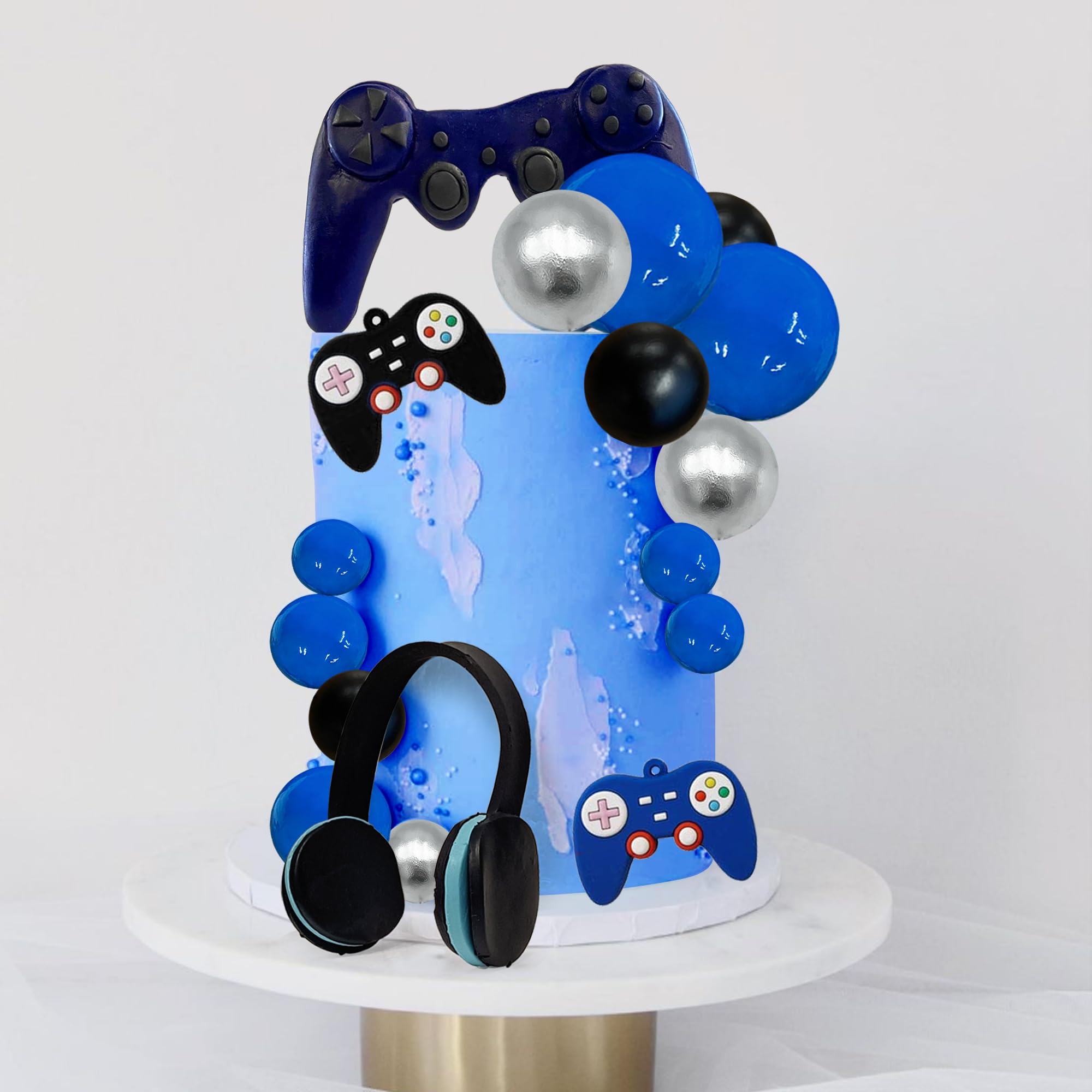 Topper Per Torta A Tema Videogiochi – Set 17 Pezzi Con Controller E Cuffie In Argilla, Decorazioni Per Compleanno Gamer - 3