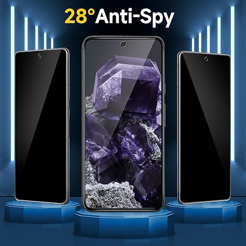 Miniatura 2 de LYWHL Paquete de 2 protectores de pantalla de privacidad para Google Pixel 8 con 2 protectores de lente de cámara, anti espía de fácil instalación,