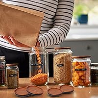 Vista 7 de 6 paquetes de tapas para tarros de masón boca regular y 6 paquetes de tapas para tarros de masón boca ancha, tapas de almacenamiento de albañil