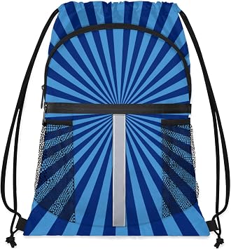 Beach Drawstring Backpack,Waterproof Sports Gym Bag with Shoes Compartment and Bottle Holder,Travel Tote Bags for Swimming,Yoga Gifts