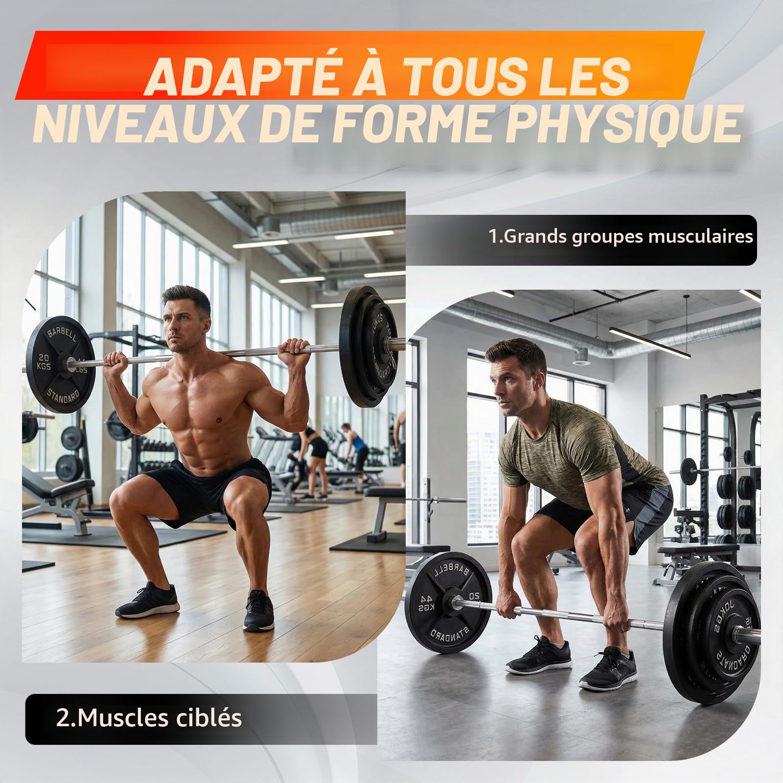 Disques de poids en fonte 10kg, 15kg, 20 kg au choix, Ensemble de disques d'haltères, Set de plaques avec alésage 50 mm pour Musculation et Haltérophilie