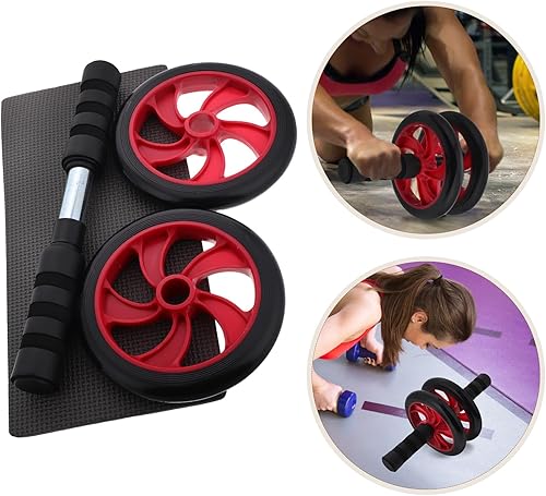 Miniatura 9 de Cabilock Silent Red Abs Wheel for Home and Outdoor Core Strength Training Portable Lightweight Ab Roller Exercise Wheel for Men and Women Fitness
