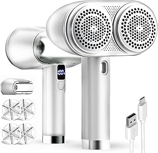 Fabric Shaver,Rechargeable Lint Remover with LED Display, High-Perf Lint Shaver with 4 Blades,Large Sweater Shaver to Remove Pilling for Fuzz and Pill from Clothes,Furniture,Couch