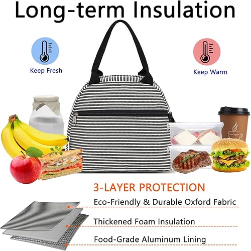 Miniatura 2 de Lonchera para mujeres, adultos, hombres, niños y niñas, pequeña lonchera de gran capacidad, contenedor de almuerzo aislado para el trabajo, escuela,