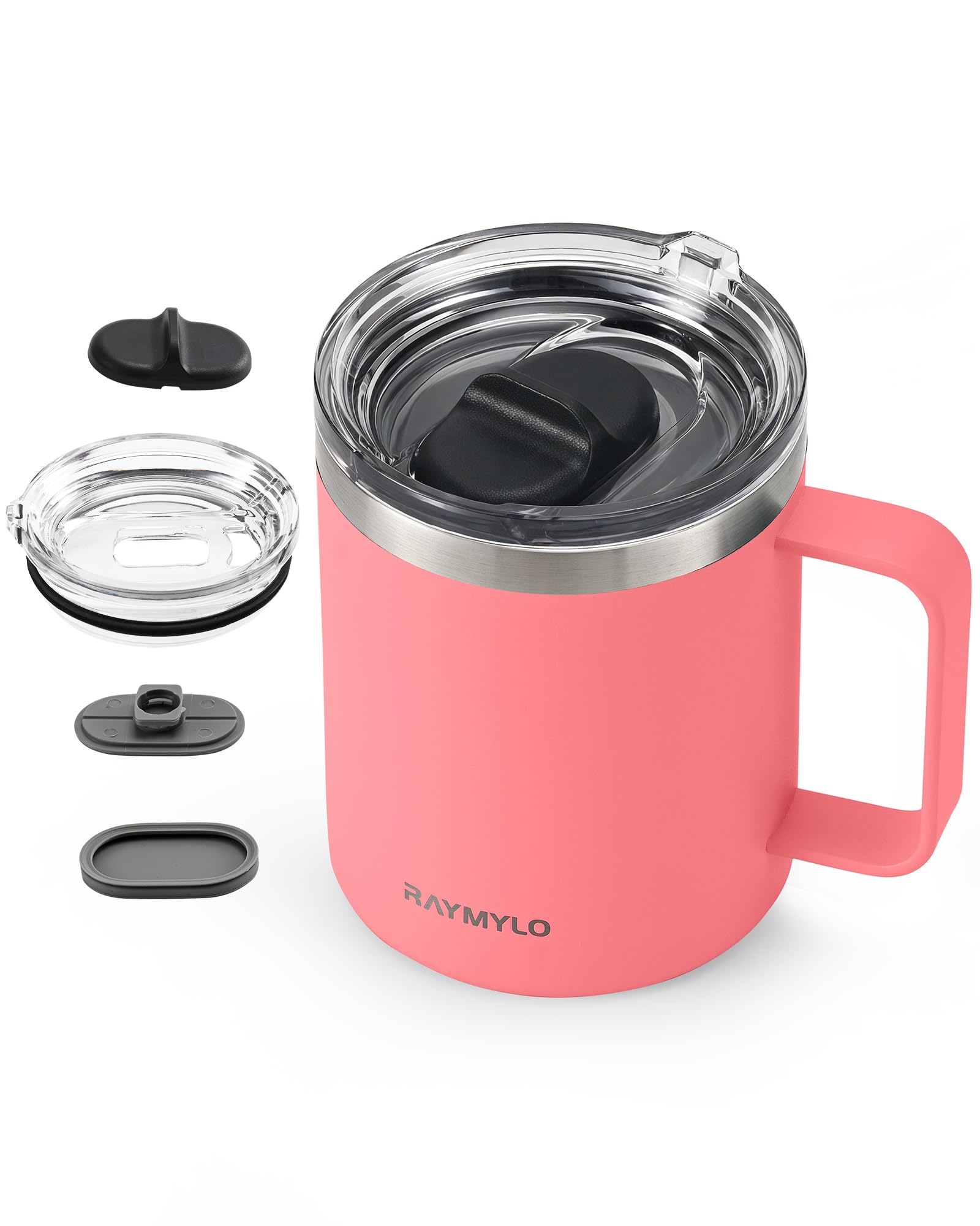 Travel Mug Insulated 350ml with Spill-Proof & Detachable Slider Lid for Thorough Clean, 304 Food-Grade Stainless Steel Double Wall Vacuum Coffee Cup for Office Home, Keeps 9 Hrs Cold - 3 Hours Hot