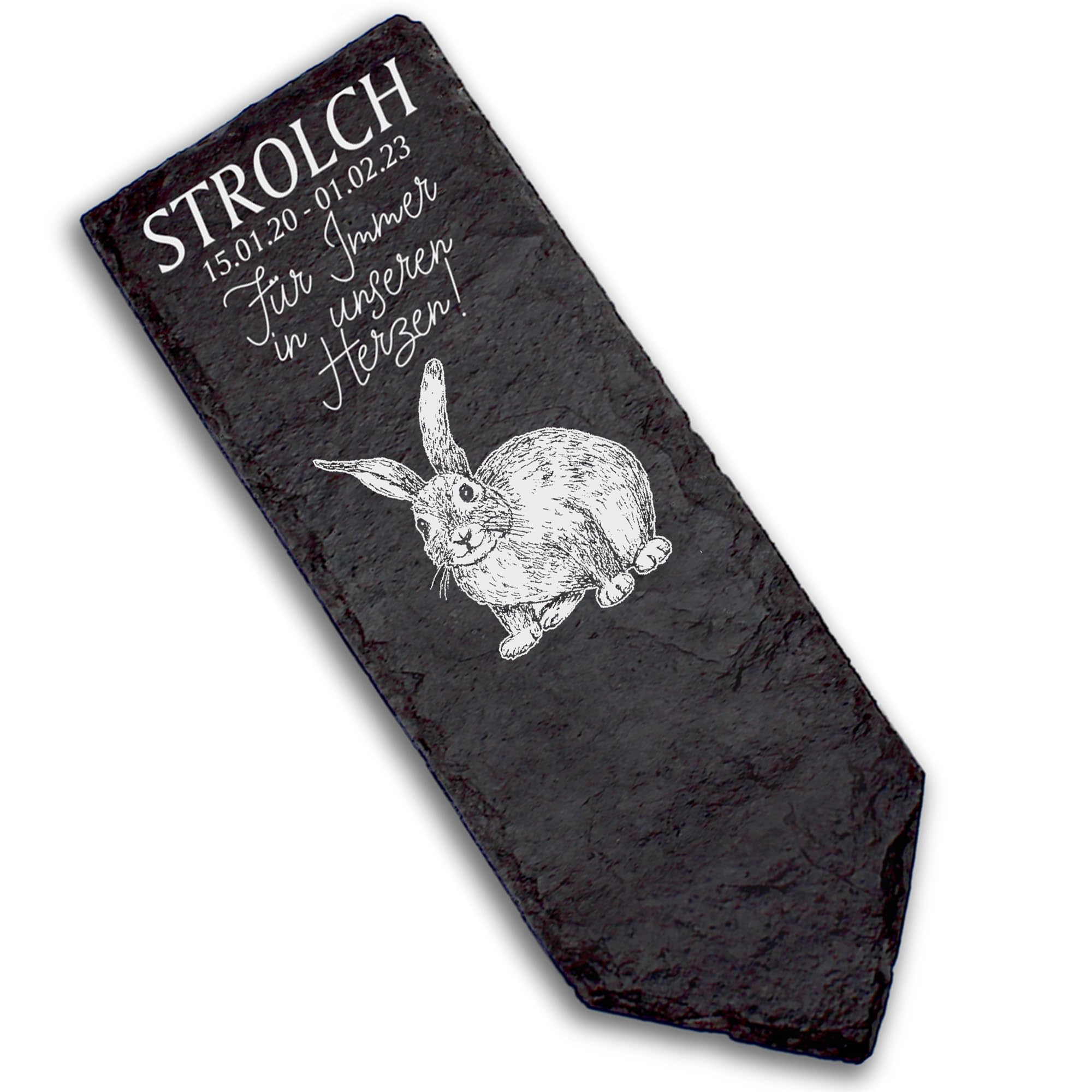 DEKOLANDO Grave Stake Grave Decoration Grave Stone Rabbit Personalised Grave Decoration 22 x 8 Grave Decoration