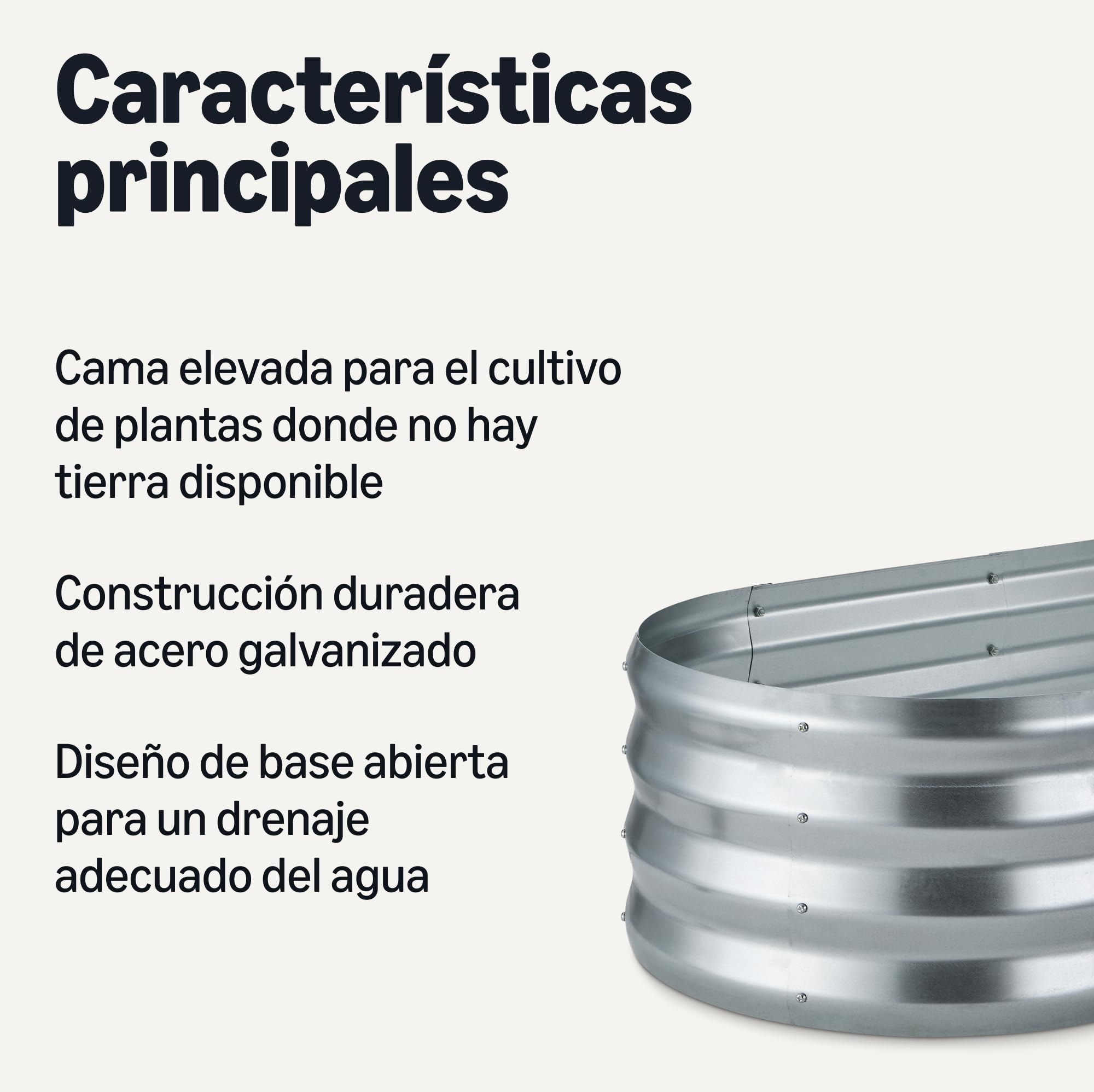 Amazon Basics Huerta Elevada, Acero Galvanizado, 121,8 x 61 x 31,2cm, Paquete de 1, Plata