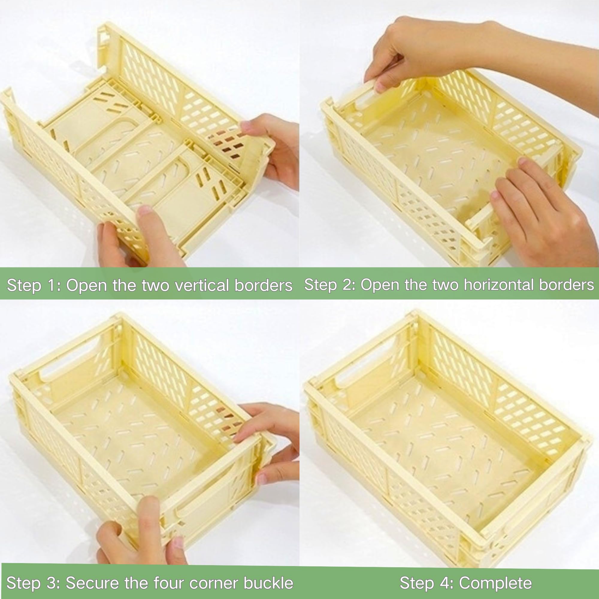 SUQ 6 Mini Cestas de Almacenamiento Plegables, Pequeñas Cestas de Almacenamiento Plegables de Plástico, Cocina, Baño, Oficina, Dormitorio, Aula, Armario, Cajón (15 x 10 x 5.8 cm)