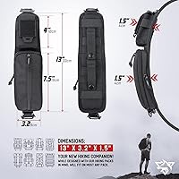 Vista 7 de WYNEX Bolsa de accesorios Molle de doble cremallera, bolsa de bolsillo para mochila, correa para el hombro, accesorio Molle, accesorios tácticos