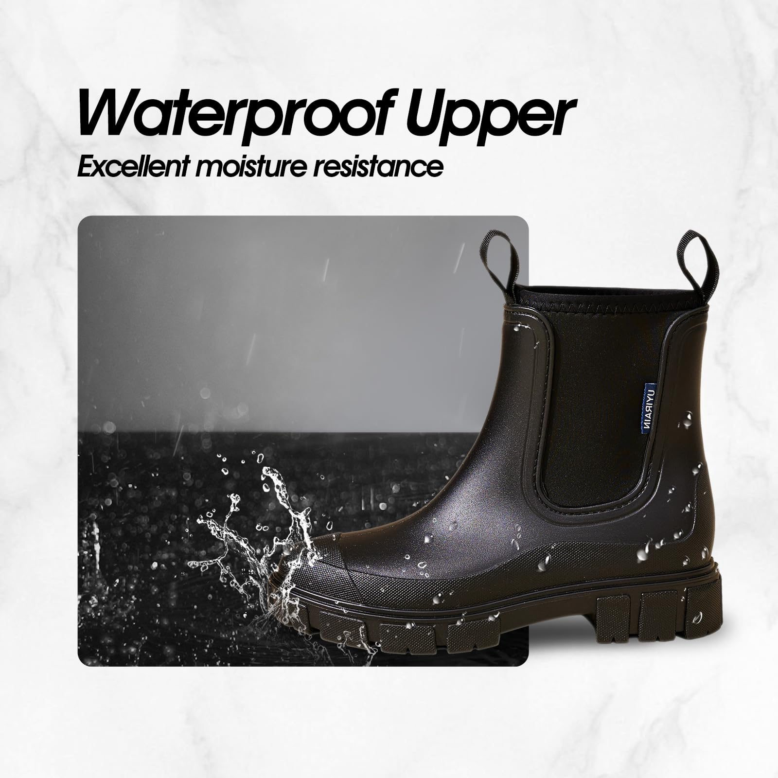 Gummistiefel Damen Halbhohe Chelsea Boots Wasserdicht Gummistiefeletten Atmungsaktiv Regenschuhe Rutschsicher Bequem Garten Stiefeletten 35-40 EU