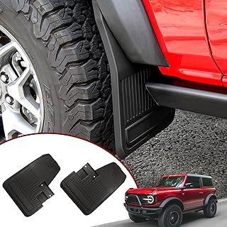 TALOOS Front Mud Flaps Compatible with Ford Bronco 2021 2022 2023, Front Splash Guards for Both 2 Door and 4 Door, Upgraded No Drill Mud Guards as Ford Bronco Accessories - 2 PCS (3 Years Warranty)