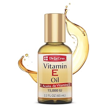 De La Cruz Vitamin E Oil 15000 IU, Face & Body Moisturizer, 2.2 fl oz