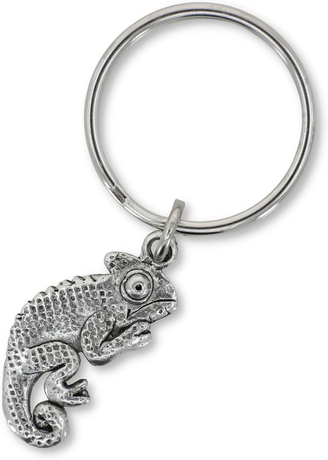 Pewter Chameleon Keychain - Reptile Gifts for Men and Women - Handcrafted in the USA
