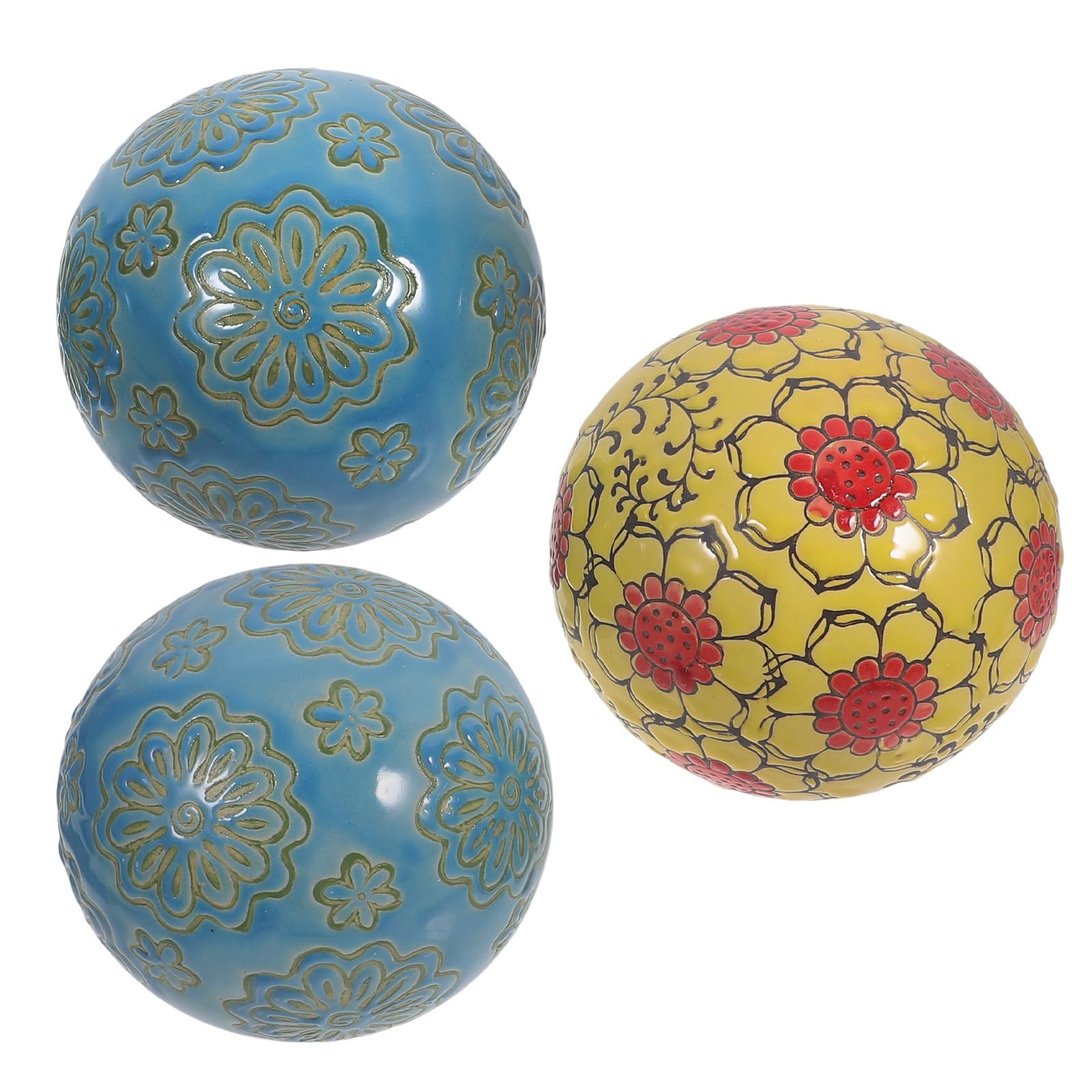 Yardenfun 3 Bolas Decorativas Flotantes de Cerámica para Acuario y Decoración del Hogar, Fáciles de Limpiar, Estilo Retro y Delicado para Interiores y Exteriores Estilo Varios Estilos