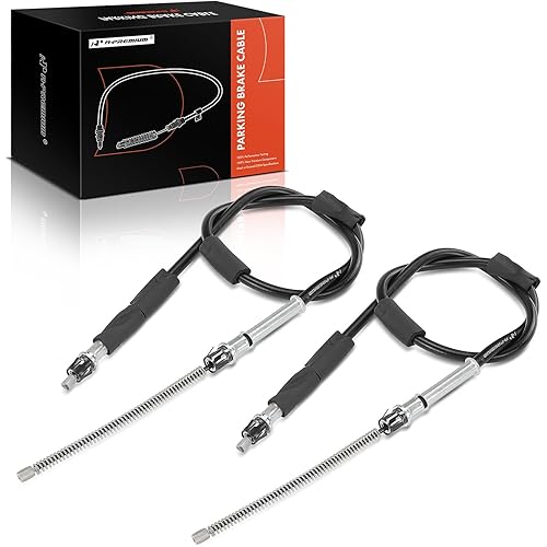 A-Premium 2-PC Set Rear Driver and Passenger Side Parking Brake Cable Assembly Compatible with Jeep Models - Wrangler 1997-2006