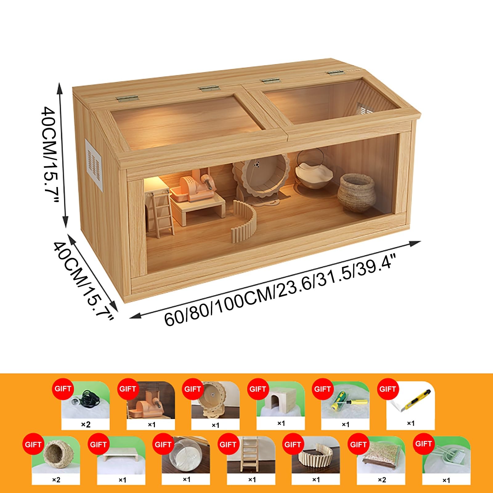 Rutin caja de comida para pollos, jaula para hámster, animales pequeños, fácil de montar y limpiar, hábitat para conejos y cobayas