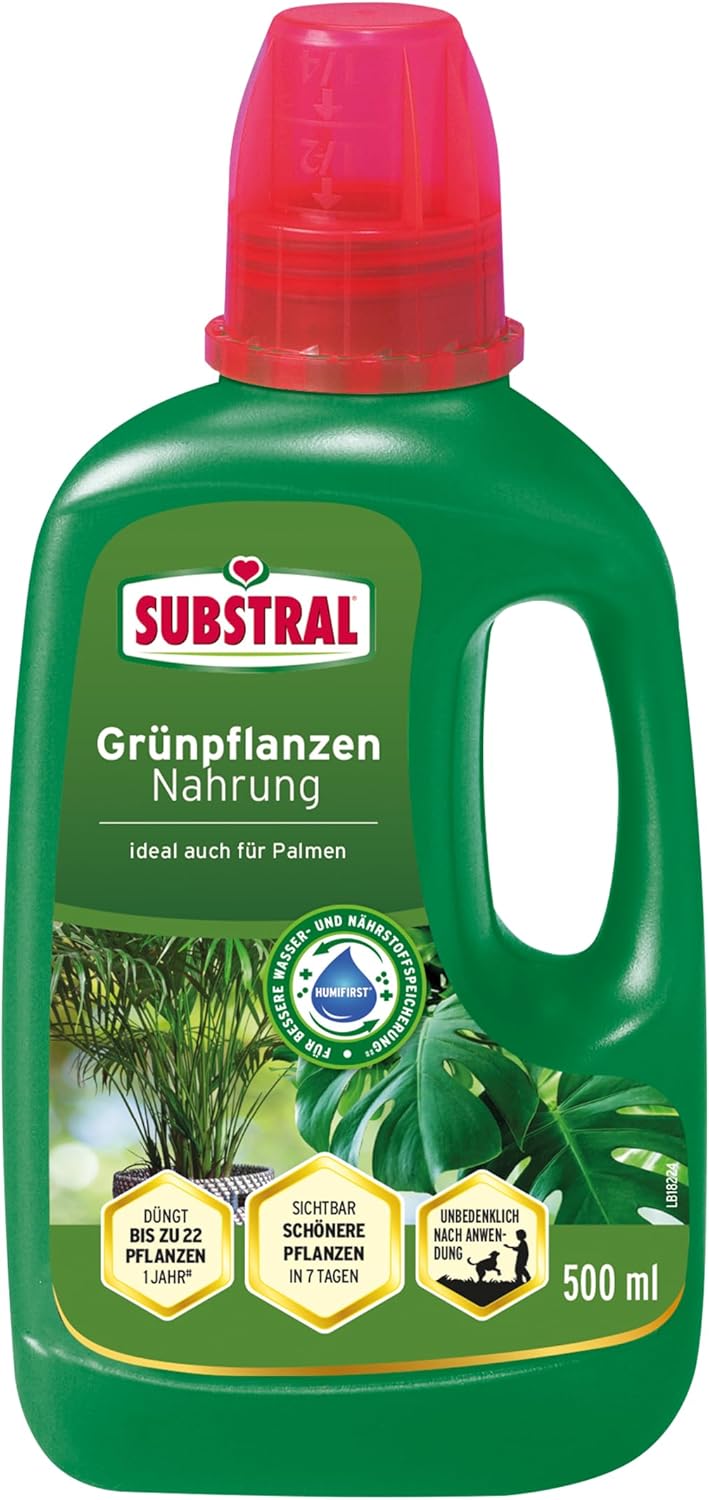 Substral Liquid Fertiliser for Green Plants and Palm Trees – 500 ml, Reduces Nutrient Deficiency, Promotes Growth & Leaf Green