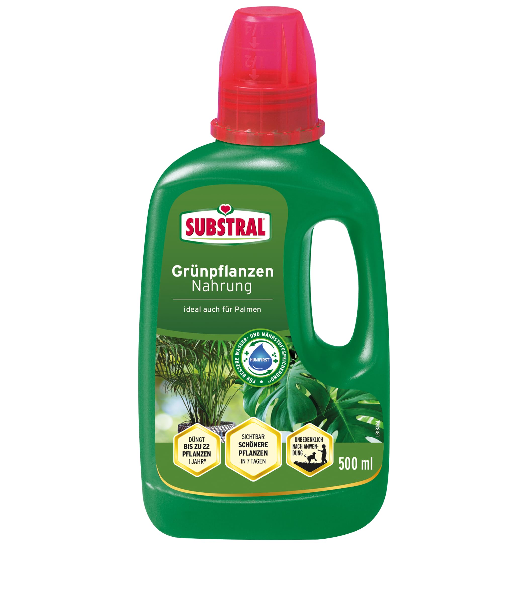 Substral Engrais liquide pour plantes vertes et palmiers, 500 ml, réduit les carences en nutriments, favorise la croissance et le vert feuillu