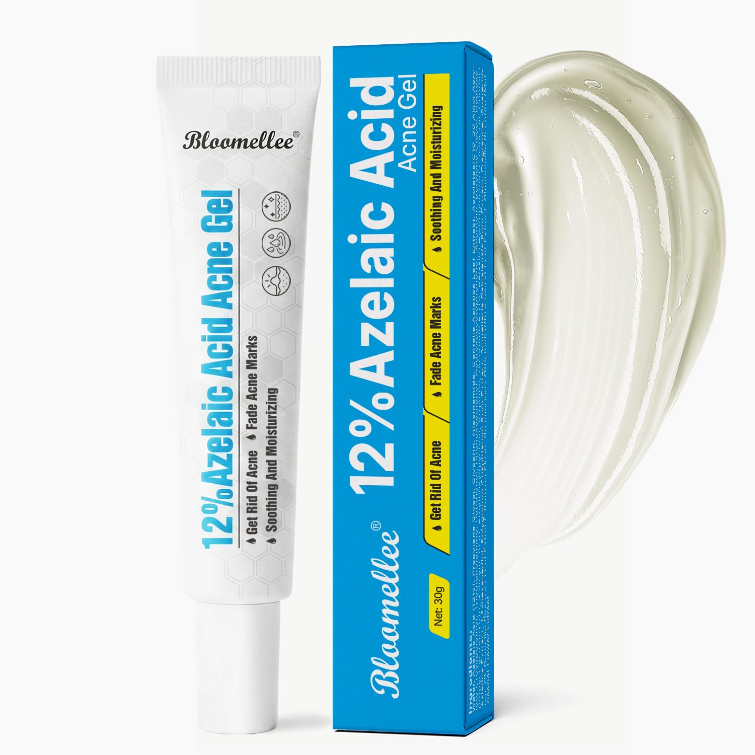 Azelaic Acid 12%, The Azalecic Acid For Face Serum Rich in Niacinamide and Hyaluronic Acid, Post Acne Marks, Smoother-Looking Skin 1 OZ