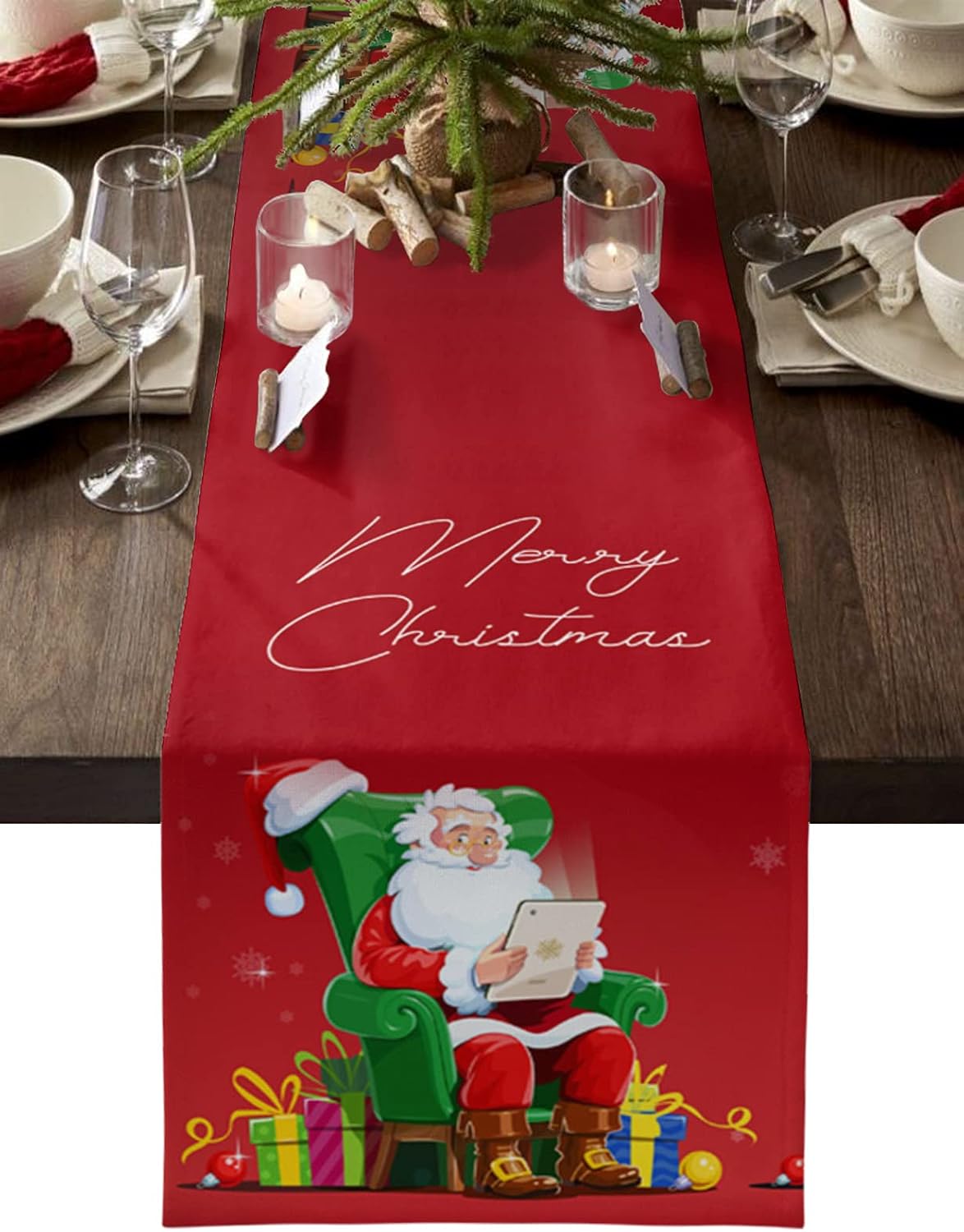 Christmas Table Runner Coffee Table Runners, Xmas Santa