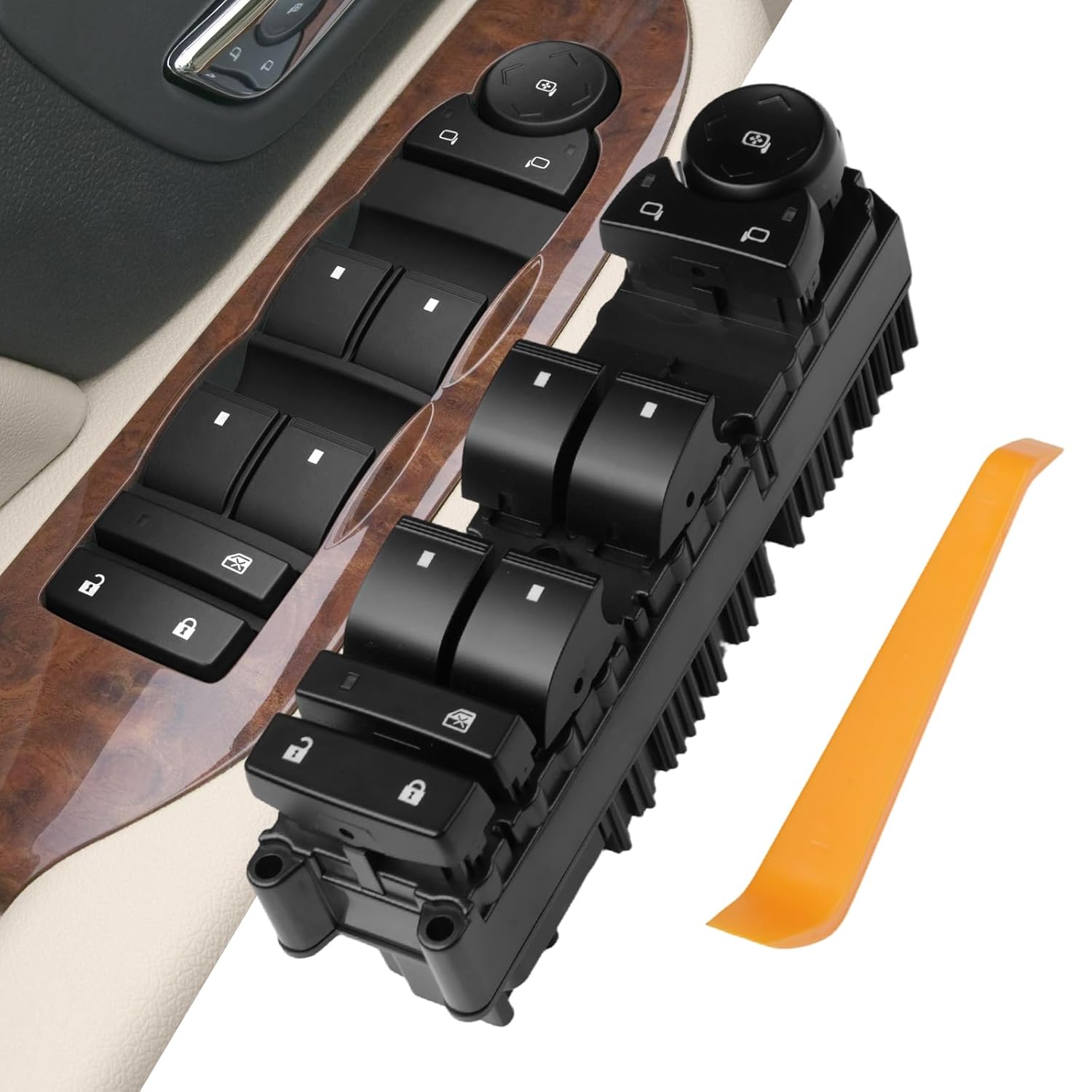 Front Driver Side Master Power Window Switch Compatible with Chevy Silverado Tahoe Suburban Avalanche & GMC Sierra Yukon 2007-2014, Cadillac Escalade 2009-2014 Replace#20835553 15093439