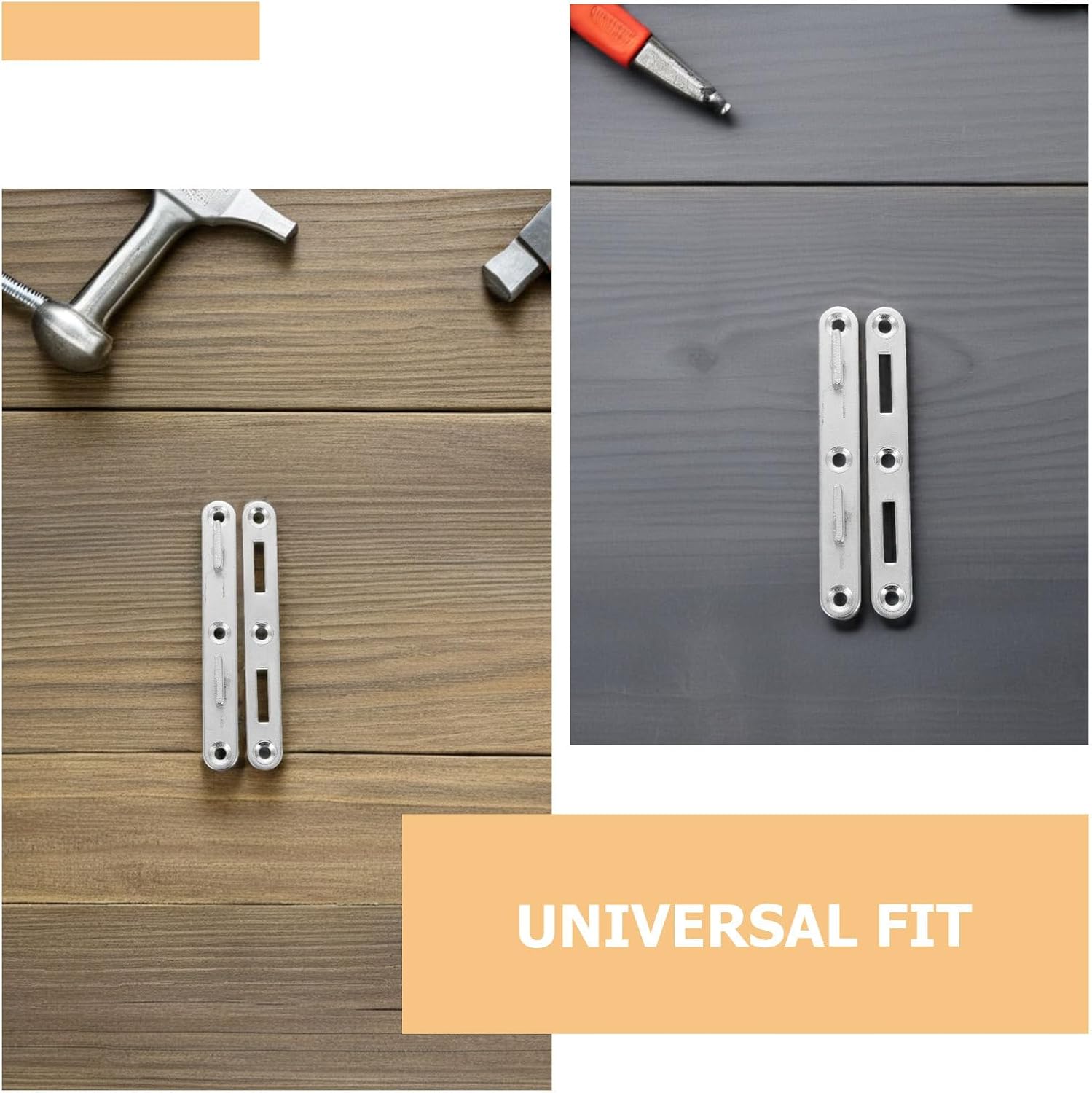 8 Sets Bed Rail Hardware, Iron Bed Frame Brackets Replacement Parts, Easy-Install Connection Hardware for DIY Furniture Assembly & Repair