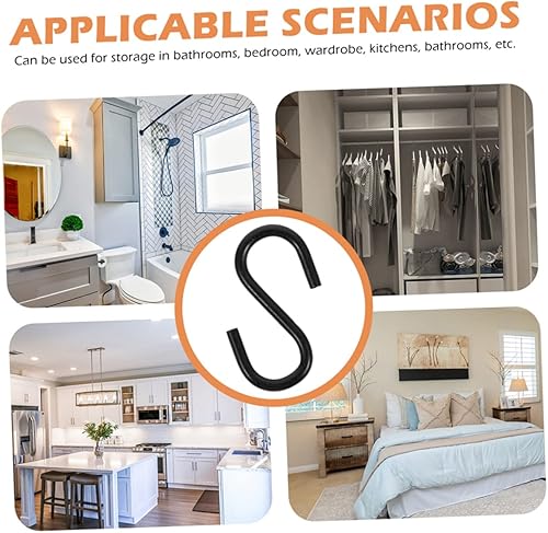 Miniatura 2 de STOBAZA Ganchos minimalistas modernos en forma de S, 200 ganchos de metal para ropa, bolsos, sombreros, toalla de cocina