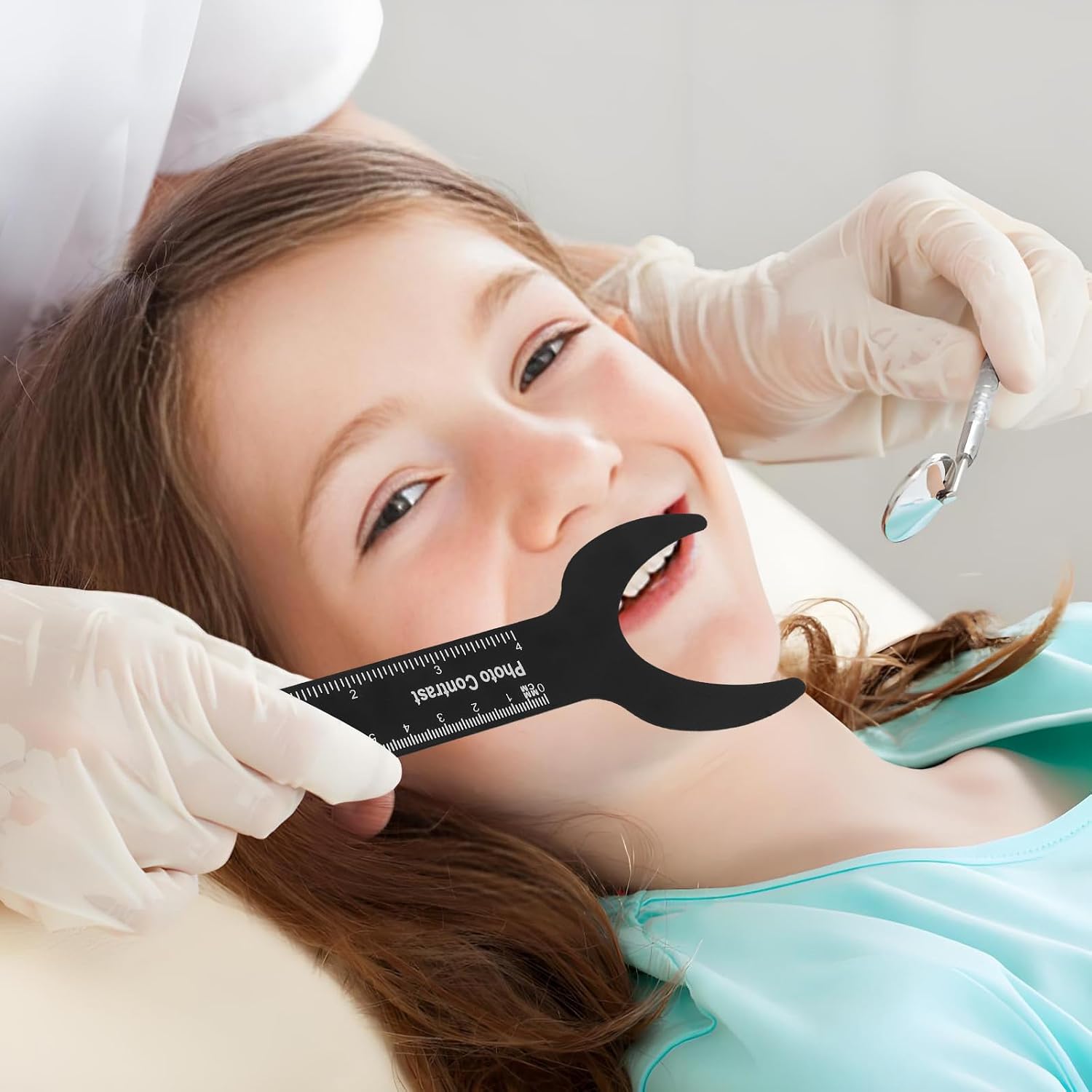 Dental Intraoral Photography Background Plate Black Magnesium Aluminum Dental Contrast Board for Intraoral Photography High Temperature and Sturdy Design