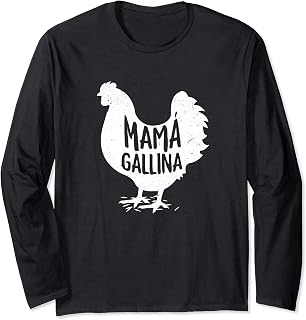 Mamá Gallina Pollo Mujer De La Granja Mami Madre Granjero Manga Larga