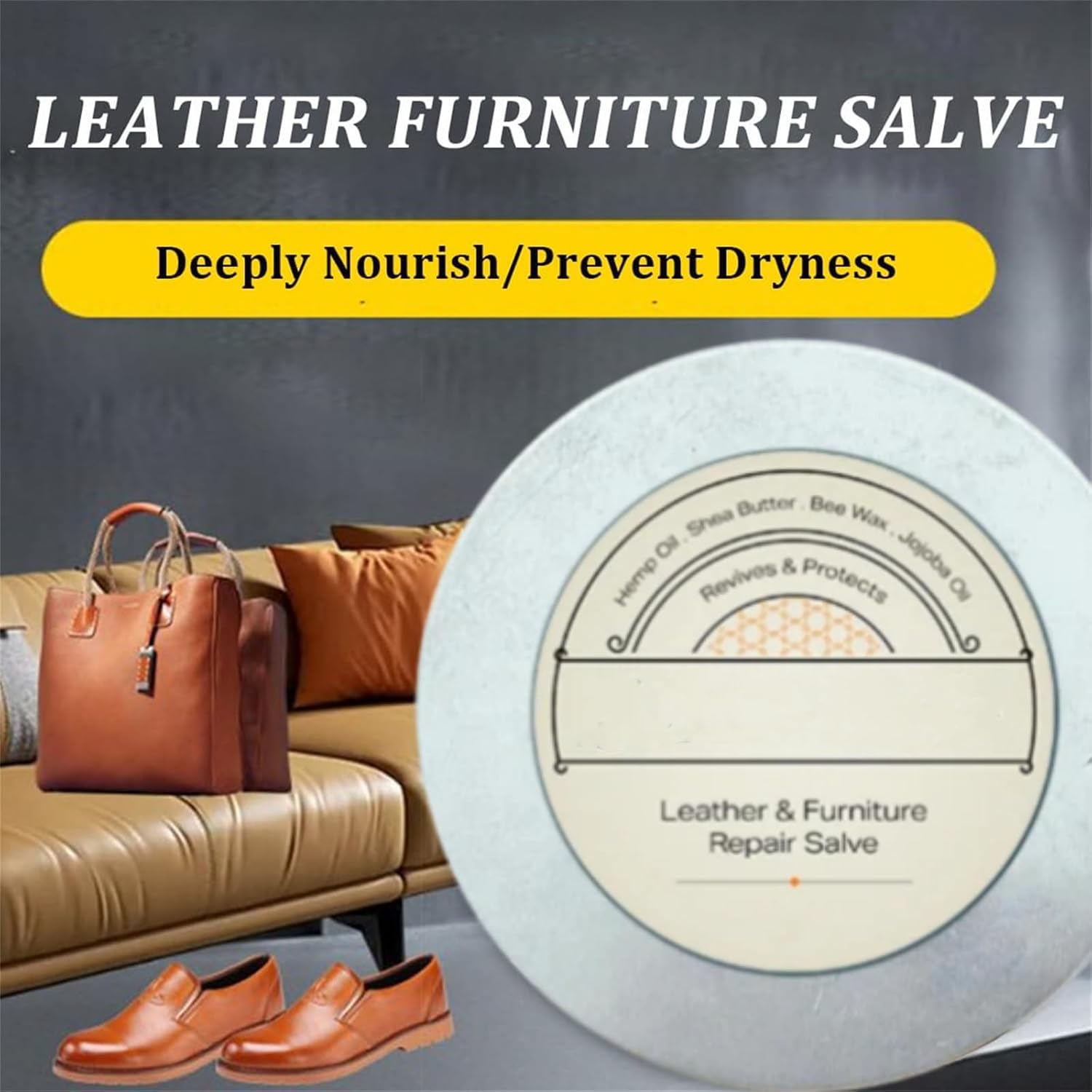 Leather Repair, Leather Salve, Cream, Furniture Repair, Furniture Salve Applicator Brush (1, 3Pcs)