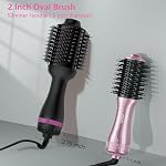 DAN Brosse sèche-cheveux double tension,2 brosse à sécheuse de pouce110V-120V/220V-240V Automatique double tension,Sèche-cheveux petit pinceau avec prise multifonctionnelle, pour usage européen et voyage