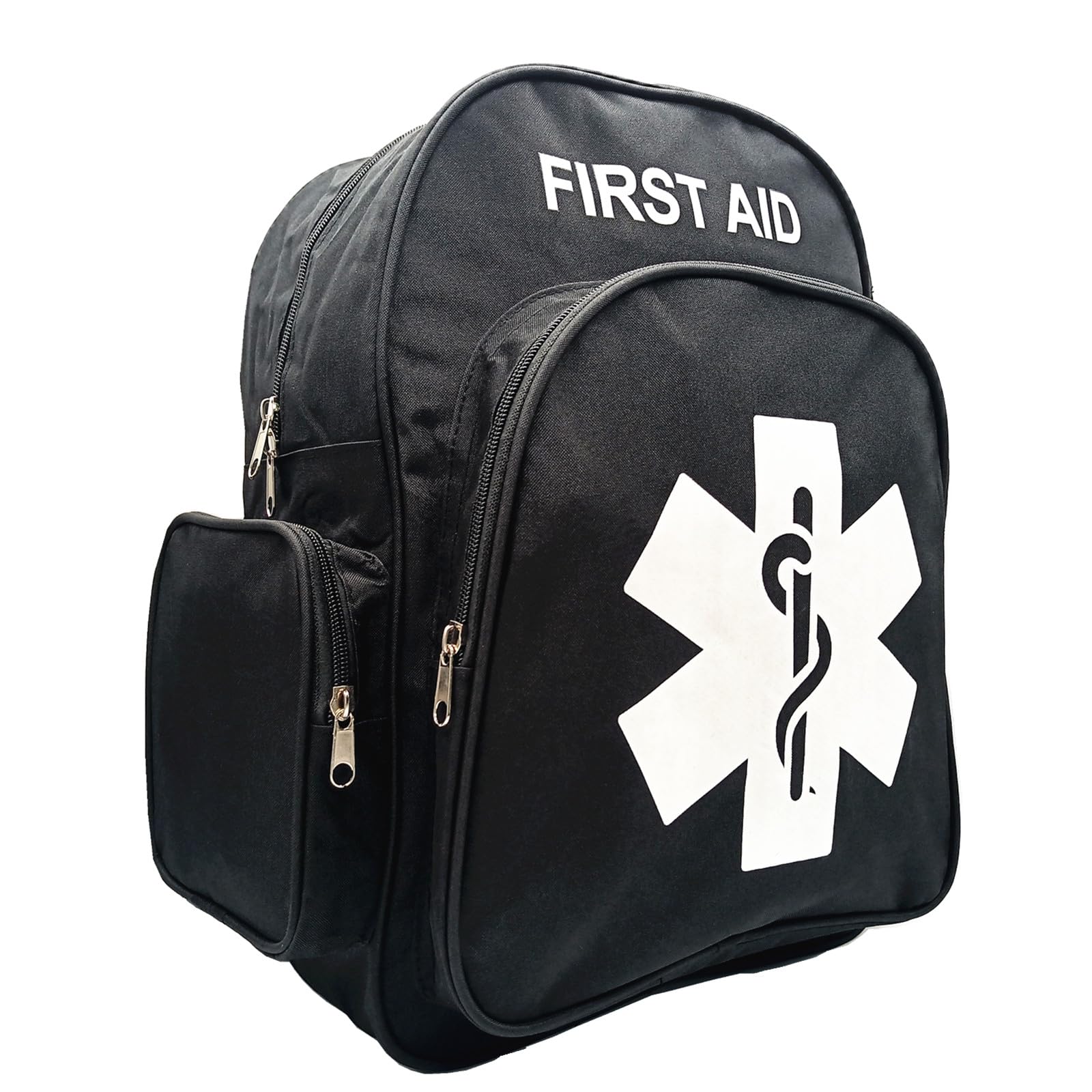 Red Emergency Backpack First Aid Bag Empty Medical First Aid Back Pack Treatment First Responder Trauma Bag for Camping Daycare Vacation Outdoors Pet Dog Cat Road Trip Cycling Riding (Black White)