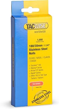 Tacwise 180/30mm Stainless Steel Brad Nails for Nail GunPack of 1000