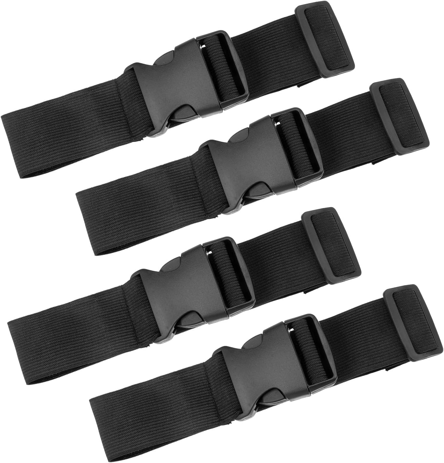 4 Pcs Add a Bag Luggage Straps Adjustable Suitcase Strap Belt Connector Travel Packing Accessories Attachment for Connecting Two Packages Suitcases Together (Black)