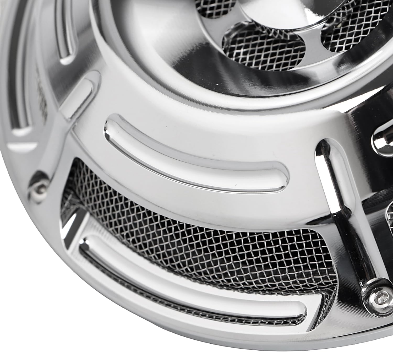 Slot Ttrack Horn Speaker Cover For Harley Big Twin(Electra Glide Road Glide Road King Street Glide...)1991-2023 Iron 883 Sportster 1200/883 2007-2023,Chrome,CNC Aluminum