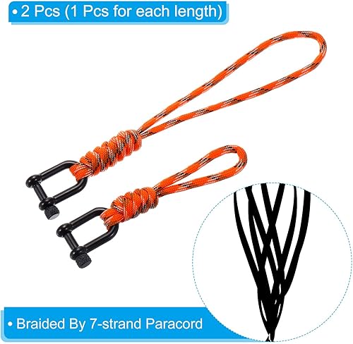 Miniatura 3 de PATIKIL Cordón de muñeca con anillo en D en forma de U cierre de metal