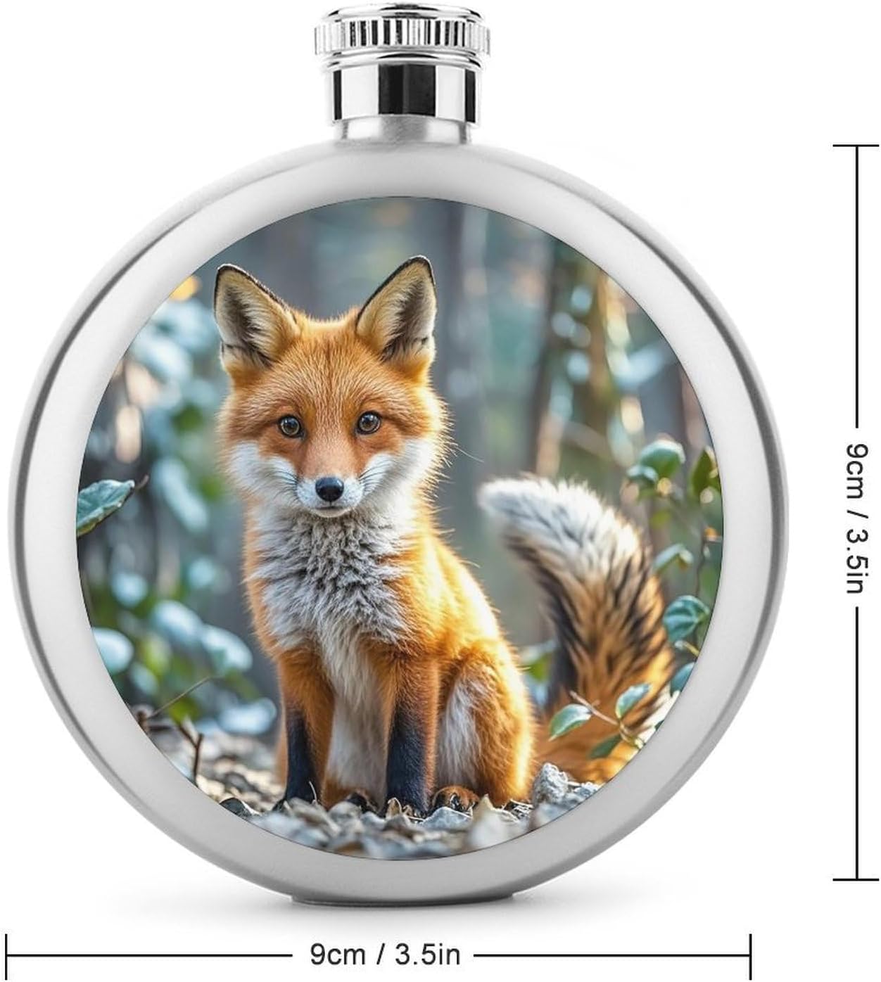 Fox Shape Theme Stainless Steel Flagon to 5 Oz with Screw Cap,Hip Flask for Men–Whiskey & Liquor Pocket Flask,Alcohol Flagon for Camping Drink Sports Outdoor Wine Bottle