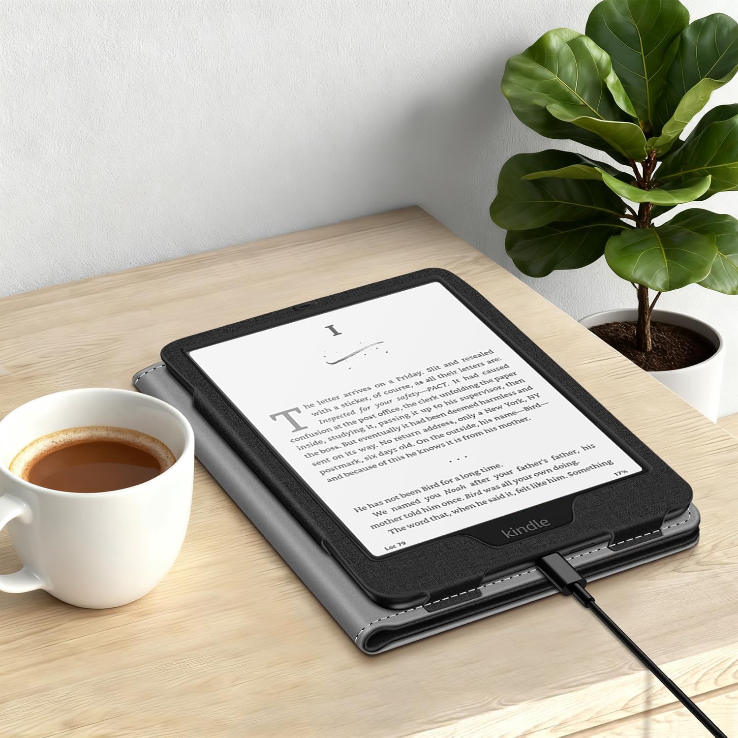 Case for 7/6.8 Kindle Paperwhite (12th/11th Gen, 2024/2021) & Kindle Colorsoft Signature Edition 2024, with Stand, Hand Strap, Auto-Wake/Sleep Fit for TCL Android Ebook.(Black)