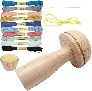 Cogumelo Cerzido - Mini cerzir | Kit Cerzir Cogumelo com Agulha Cerzir Kit Leve Portátil para Meias Roupas Bordados DIY Artesanato