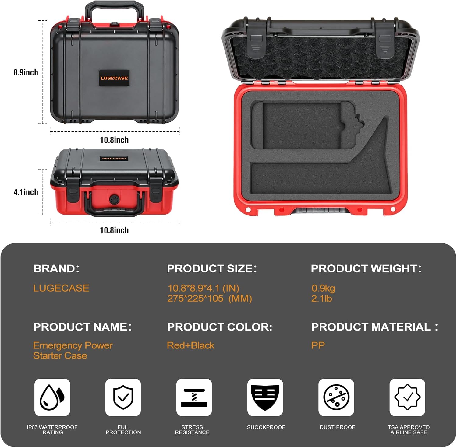 Hard Case for NOCO Boost X GBX45 - Portable Car Battery Jump Starter Hard Shell Case: Waterproof Travel Carrying Storage Box for NOCO Boost X GBX45 UltraSafe Jump Starter - Road Trips & Highway Travel