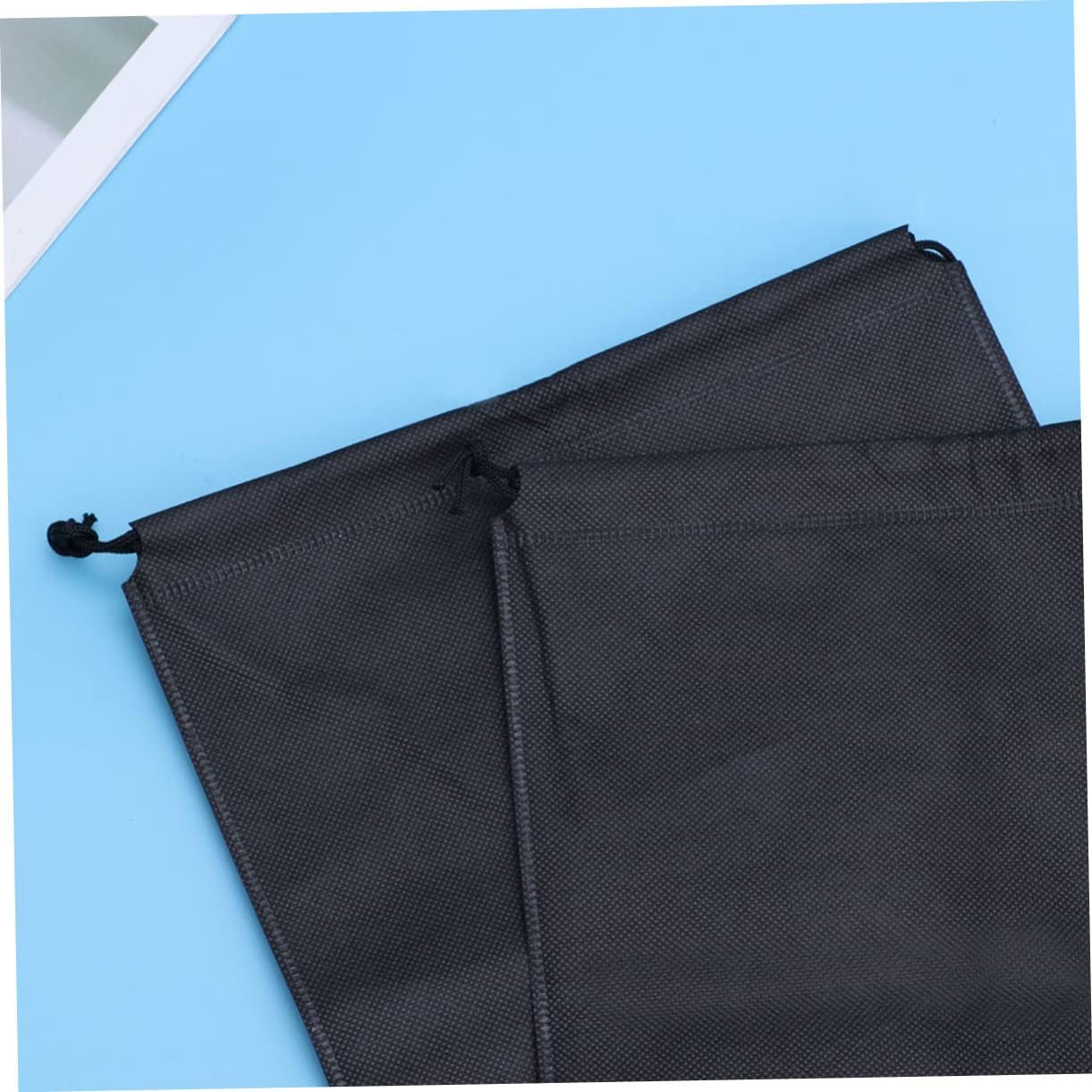 Didiseaon 16pcs Drawstring Shoe Storage Bags Non-woven Organizer for Travel Business Gym Black Dust Pouches Easy