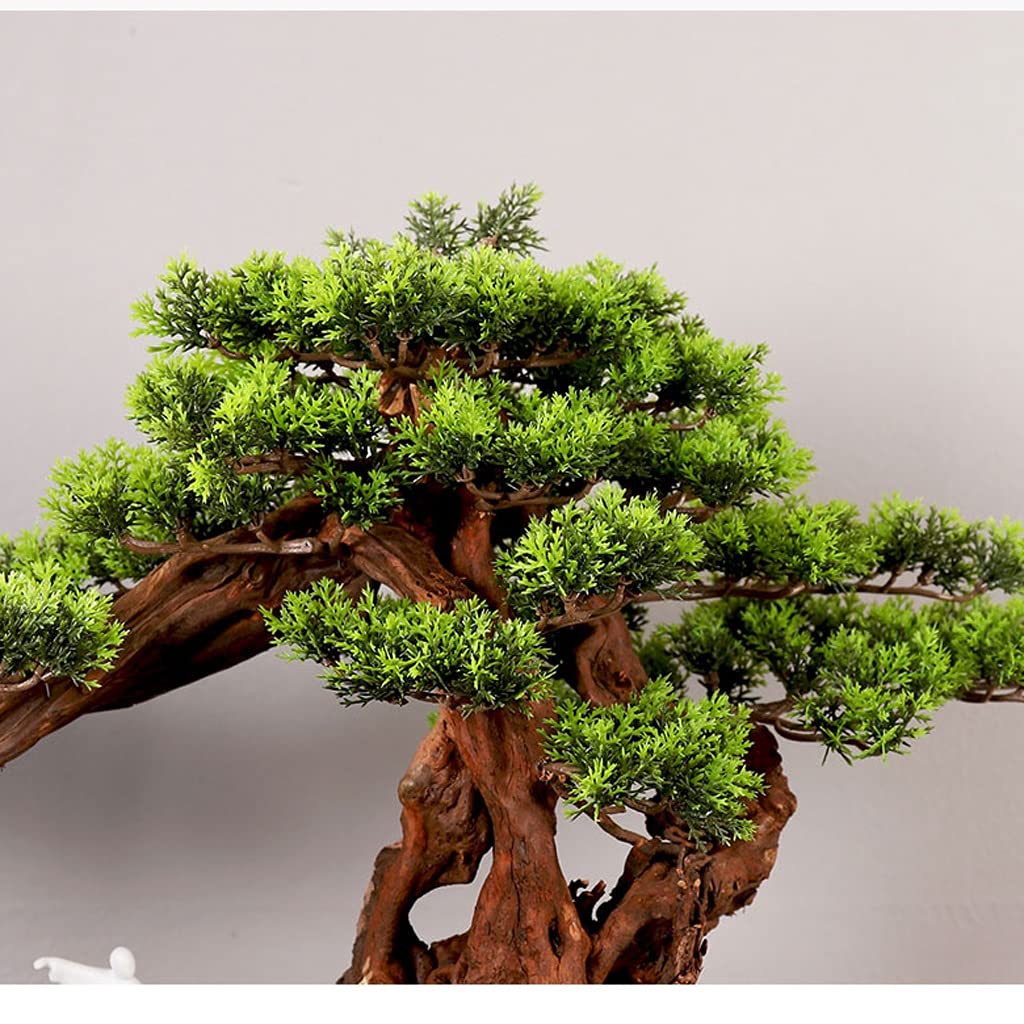 Artificielle Bonsaï Arbre Artificiel Bonsai Chinois Paysage Simulation Plantes Galets Cailloux Chiffres en céramique Zen Simulation Arbre Plantes en Pot Plante Artificielles (Color : Bruin)