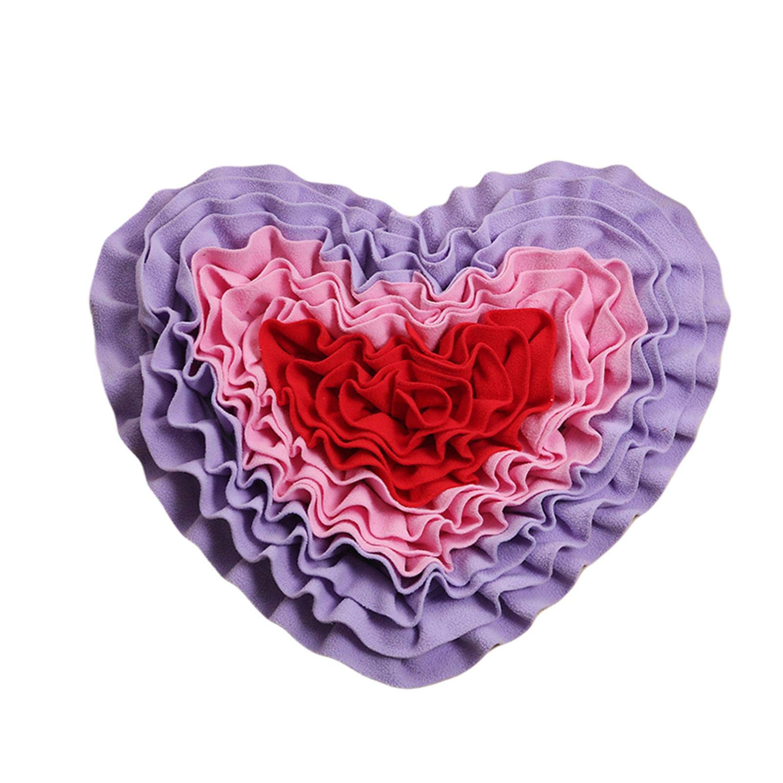 Yuhoo Snuffle Mat Interactive Bite-Resistant Stress Relief Game Dispenser Heart Shape for Dogs Boredom Feeding Pad Cats Foraging Skills Indoor Outdoor Toys(A)