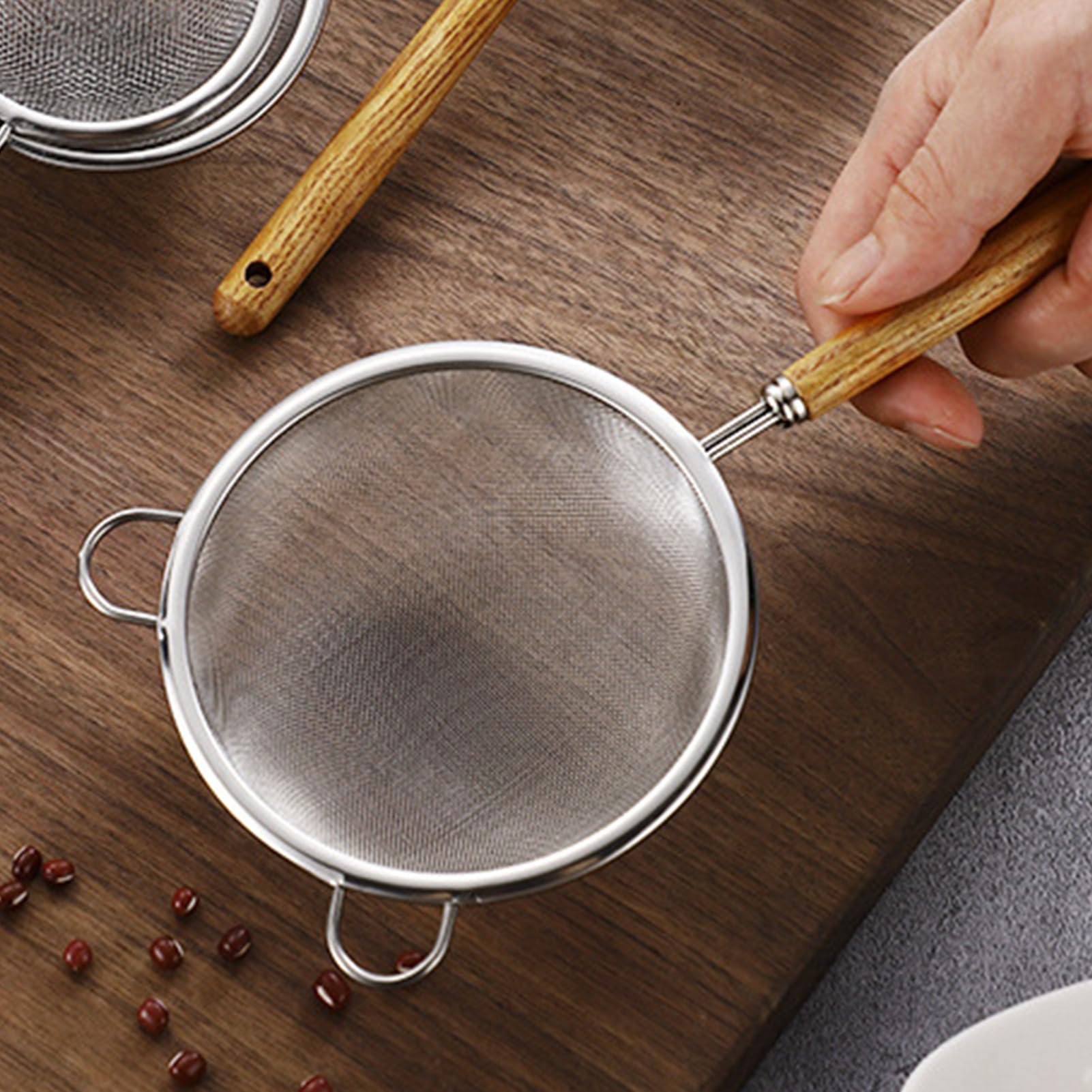 MRKU Coladores de Cocina de Acero Inoxidable, tamiz de harina - Suministros para Hornear de Doble Oreja