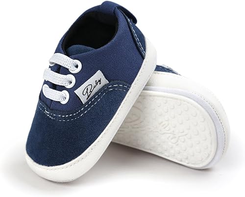 RVROVIC - Zapatos de lona antideslizantes para bebés y niñas y niños de 0 a 18 meses
