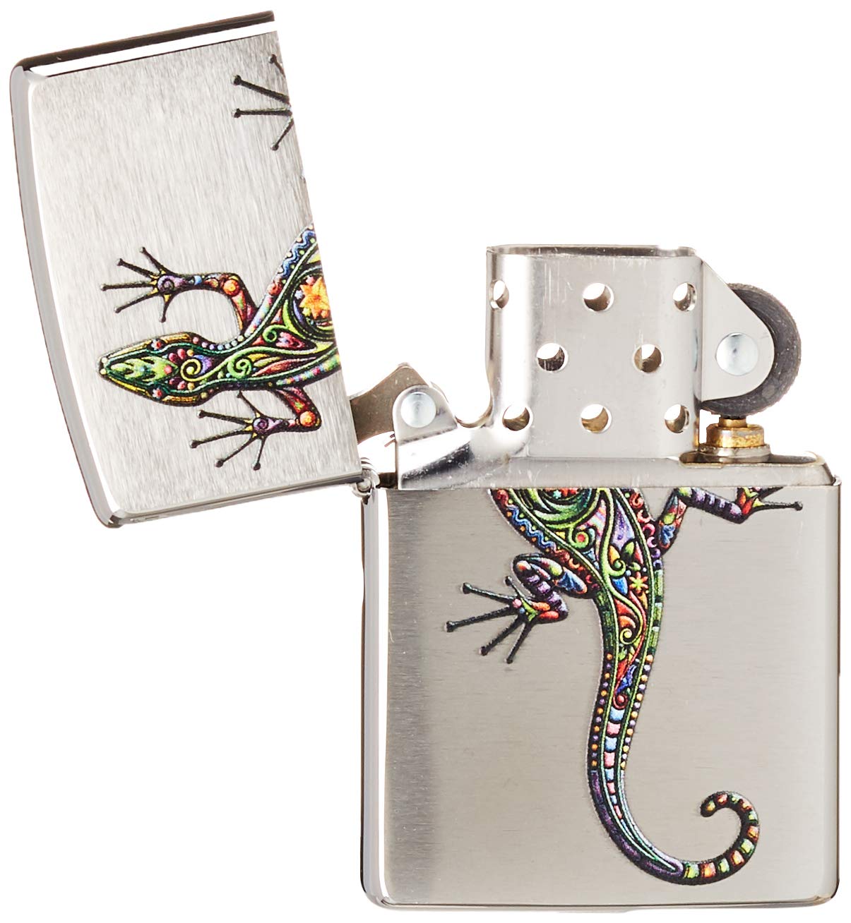 Zippo Mechero náutico Ancla Cuerda Dorado Latón Pulido Grabado Color Recargable Resistente Viento