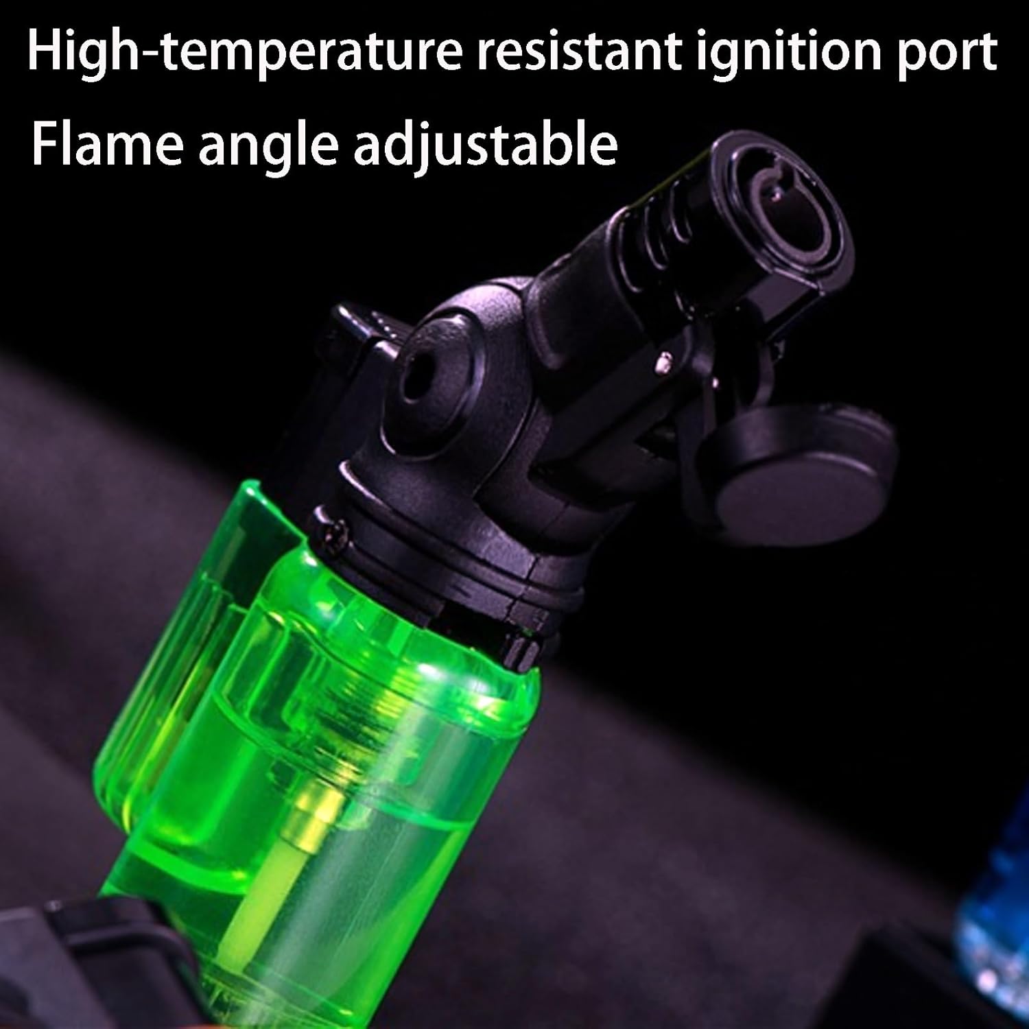 4-Pack Butane lighters,Windproof Torch lighters Butane refillable,Angle Adjustable,with dust Cover,Transparent Body,Gift for Valentine's Day Father's Day Birthday(4Blue)