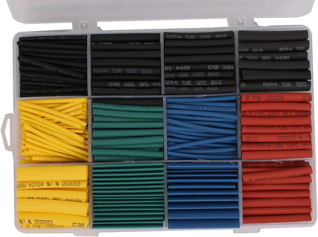 Aexit 530pcs Multi-Color Electrical equipment Heat Shrink Tubing Tube Sleeving Wrap Wire Kits